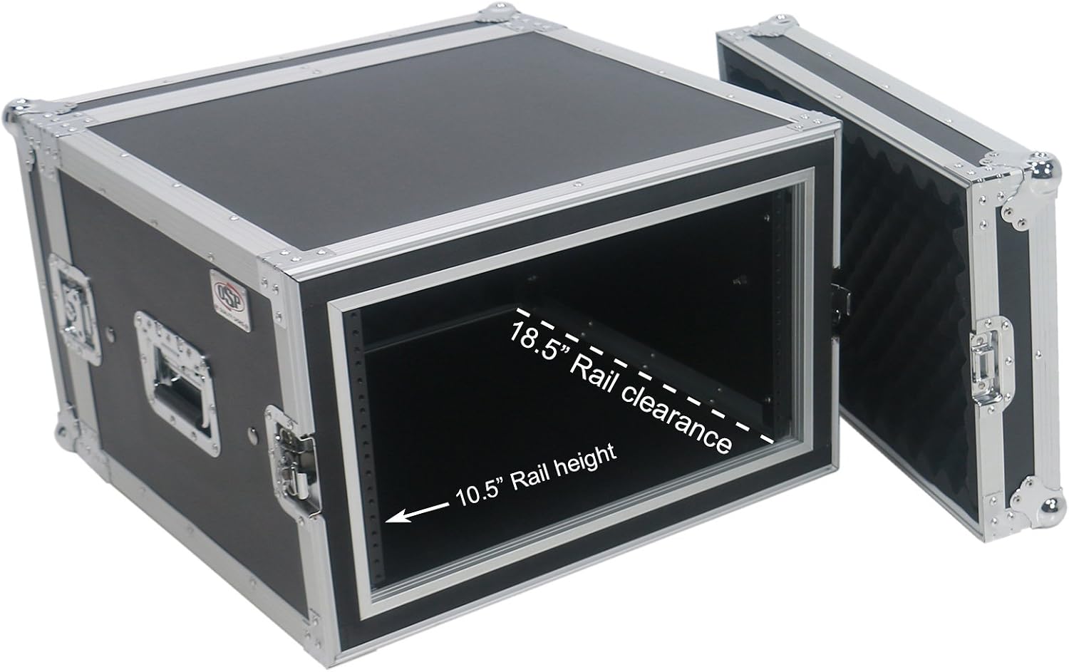 6 Space (6U) ATA Rack Amp Road Shock Mount Case (20' Deep)