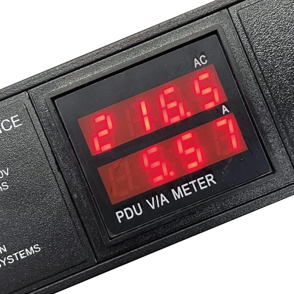 Metered-Breaker-Surge Protection PDU, 240V, L6-30P, 30A, 7200watts, (6) C13 Outlets, Networking, Crypto Mining, Data Center, ASIC/RIGS, Server Rack