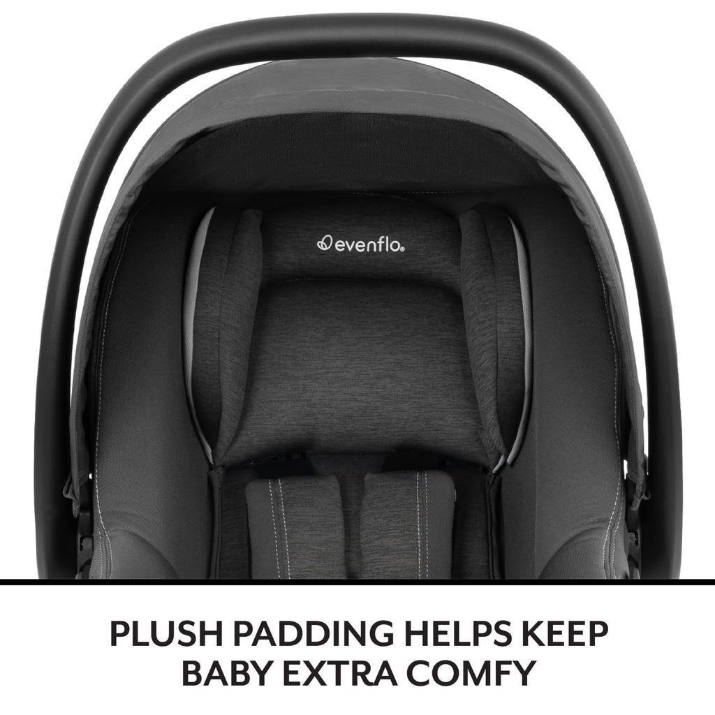 Evenflo Revolve180 LiteMax NXT Rotating Rear-Facing Lightweight Preemie and Infant Car Seat 3-30lbs with Green & Gentle. Easy Install with Base (Primrose Pink)