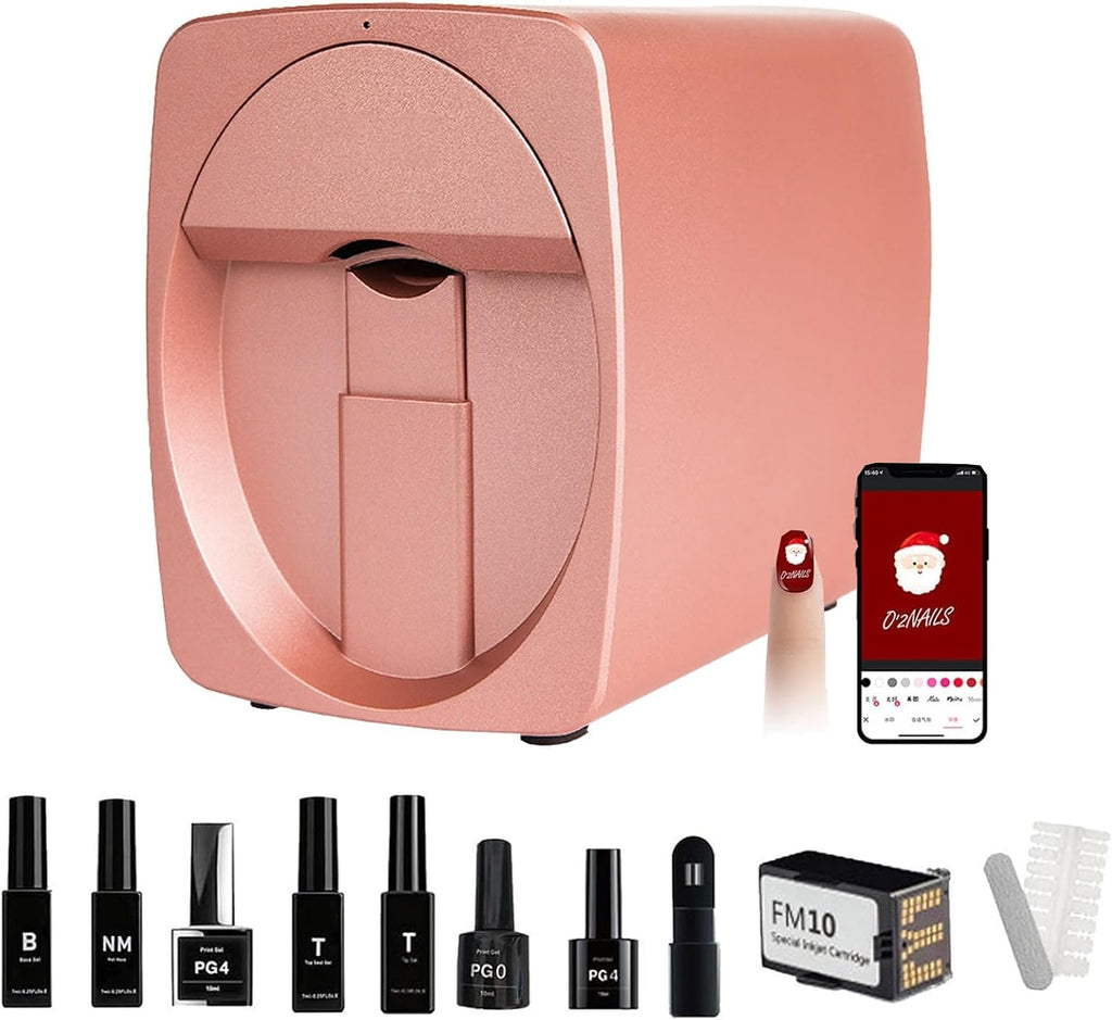 3D Nail Printer Robot Nail Painting Machine, Portable 3D Nail Painting Machine, Digital Intelligent Art Printers for Kids/Nails Salon/Manicure, Over 1000 Pictures, 30s Done
