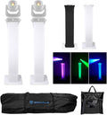 (2) Rockville RTP32W Totem Moving Head Light Stand+Black+White Scrims+Carry Bag (2 Items)