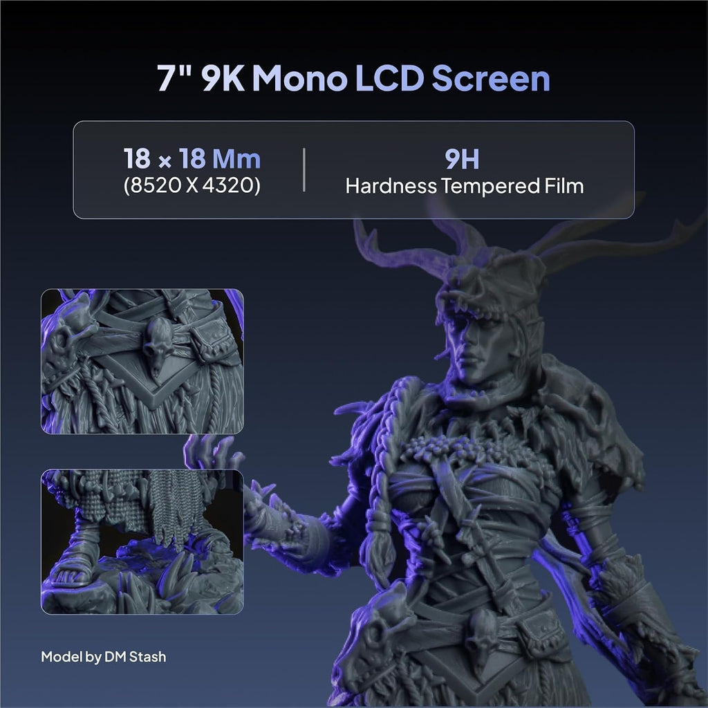 ELEGOO Mars 5 Ultra 7' 9K MSLA Resin 3D Printer with Intelligent Mechanical Sensor, 150mm/h Fast Speed, AI Camera, Wi-Fi Cluster Printing, Auto-Leveling, Printing Size of 6.04 x 3.06 x 6.49 inch