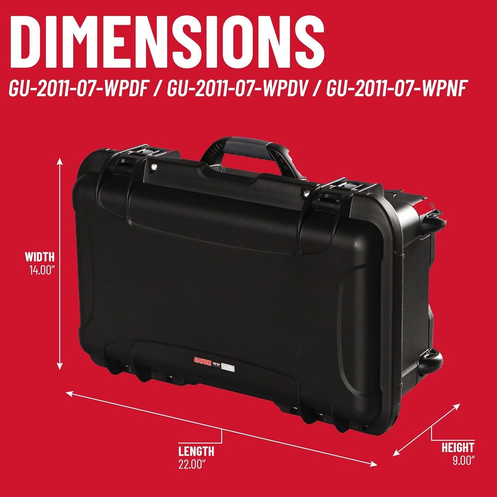 Gator Cases Titan Series Waterproof Utility/Equipment Case with Diced Foam Insert, 20.5' x 11.3' x 7.5' (GU-2011-07-WPDF)