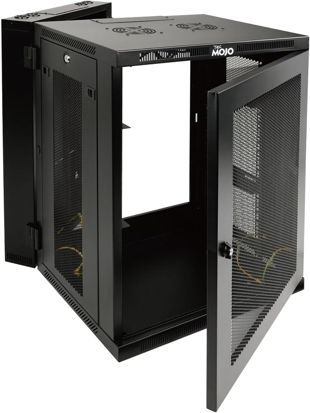 Tecmojo Fully Welded Server Cabinet, 15U Wall Mount Rack, 21.7inch Depth Network Rack, Mesh Door, Swing Out, Load Bearing 242lbs (110 kg), Network Cabinet for 19in Computer/AV/Data/IT Equipment