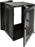 Tecmojo Fully Welded Server Cabinet, 15U Wall Mount Rack, 21.7inch Depth Network Rack, Mesh Door, Swing Out, Load Bearing 242lbs (110 kg), Network Cabinet for 19in Computer/AV/Data/IT Equipment