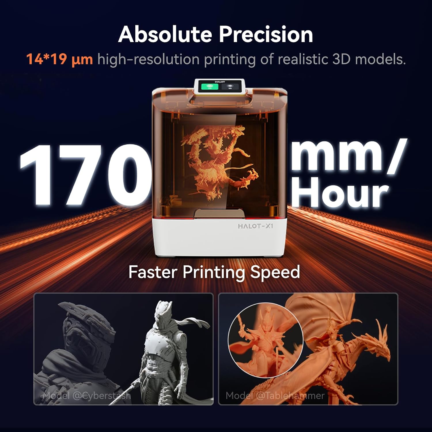 Creality Halot-X1 Combo Resin 3D Printer, 10.1' 16K Mono LCD, 14×19 μm, 170 mm/h High-Speed Printing, Intelligent Resin Management, Fully Assembled Auto Leveling, Large Print Size 8.33*4.66*7.87 in