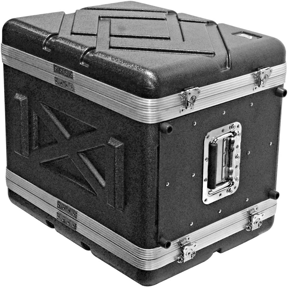 Seismic Audio - SALWR8M - Lightweight 8 Space Mid-Size ABS Rack Case - 8U PA DJ Medium Depth Amp Effects Rack Case
