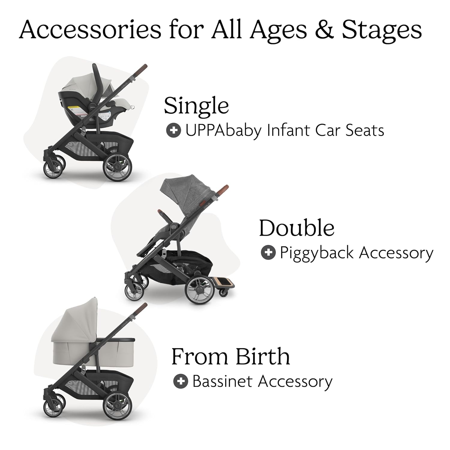 UPPAbaby Cruz V3 Stroller - from Birth + Car Seat Compatible - Full-Size, Reversible Seat - Infant Insert, Bug and Rain Shields Included - Savannah (Pearl Gray Jacquard/Carbon Frame/Chestnut Leather)