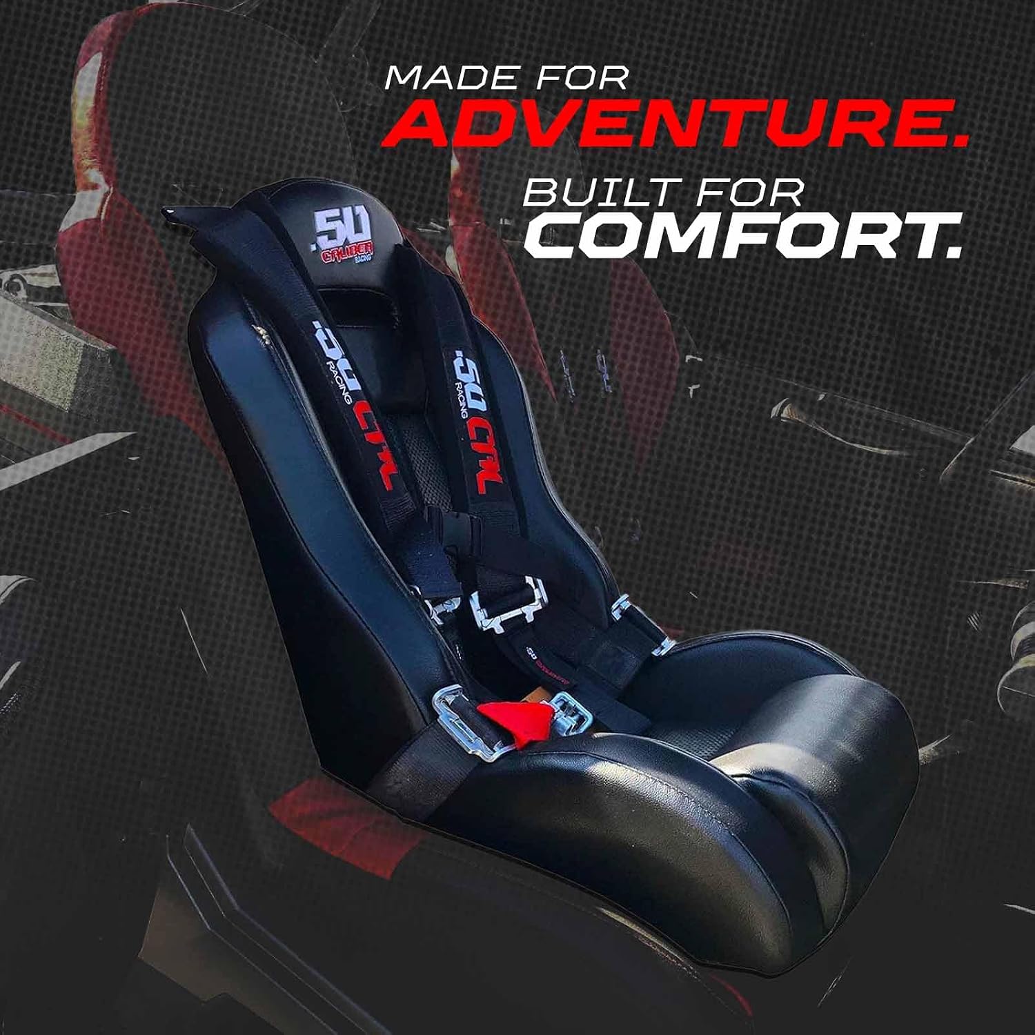 50 Caliber Racing Premium Mini Bucket Seat for All Vehicles - Secure Comfort for Kids, Fits Polaris RZR (No Bracket, Limited Stock)