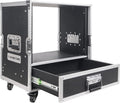 Sound Town 8U Rack Case with 2U Rack Drawer, Casters, for 19' Amps, Mixers, Microphone Receivers (STRC-8U2DR)