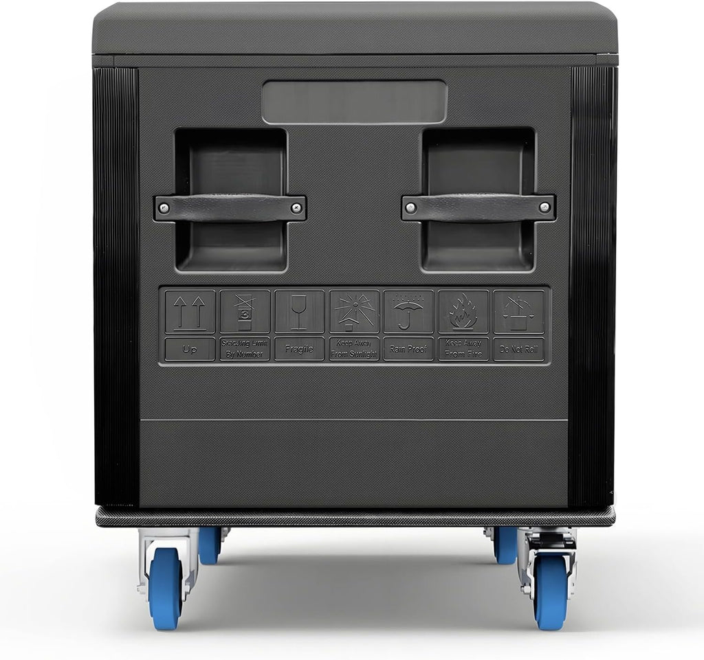 Diandian Cable Trunk Road Case with Wheels and Divider, 44' x 22' x 24' Stackable Heavy Duty ATA Rolling Utility Road Case, for Pro Audio & DJ Equipment Storage, Transport for Touring with Casters