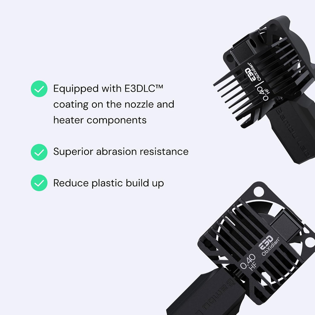 E3D High Flow ObXidian™ Bambu Lab P1P/P1S (0.6mm) Complete HotEnd, 60% Increased Flow Rate, Smooth 3D Printing, Ideal for Fiber-Filled Filaments, Bambu Approved