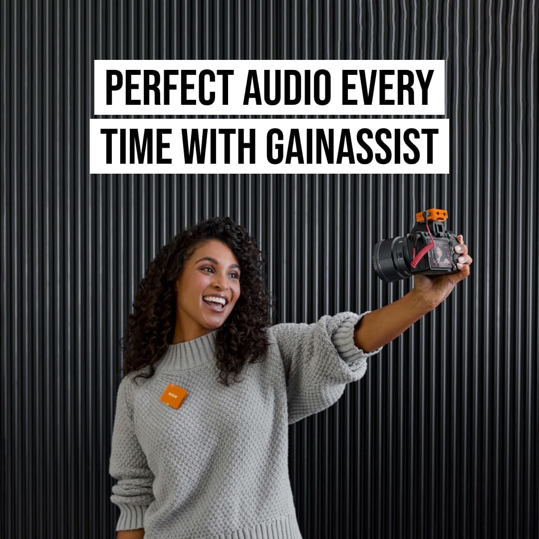 RØDE Wireless GO (Gen 3) – Compact Wireless Mic – Pristine Audio, 32-bit Float Recording, Automatic Level Control, for Phones, Cameras and Computers (Orange)