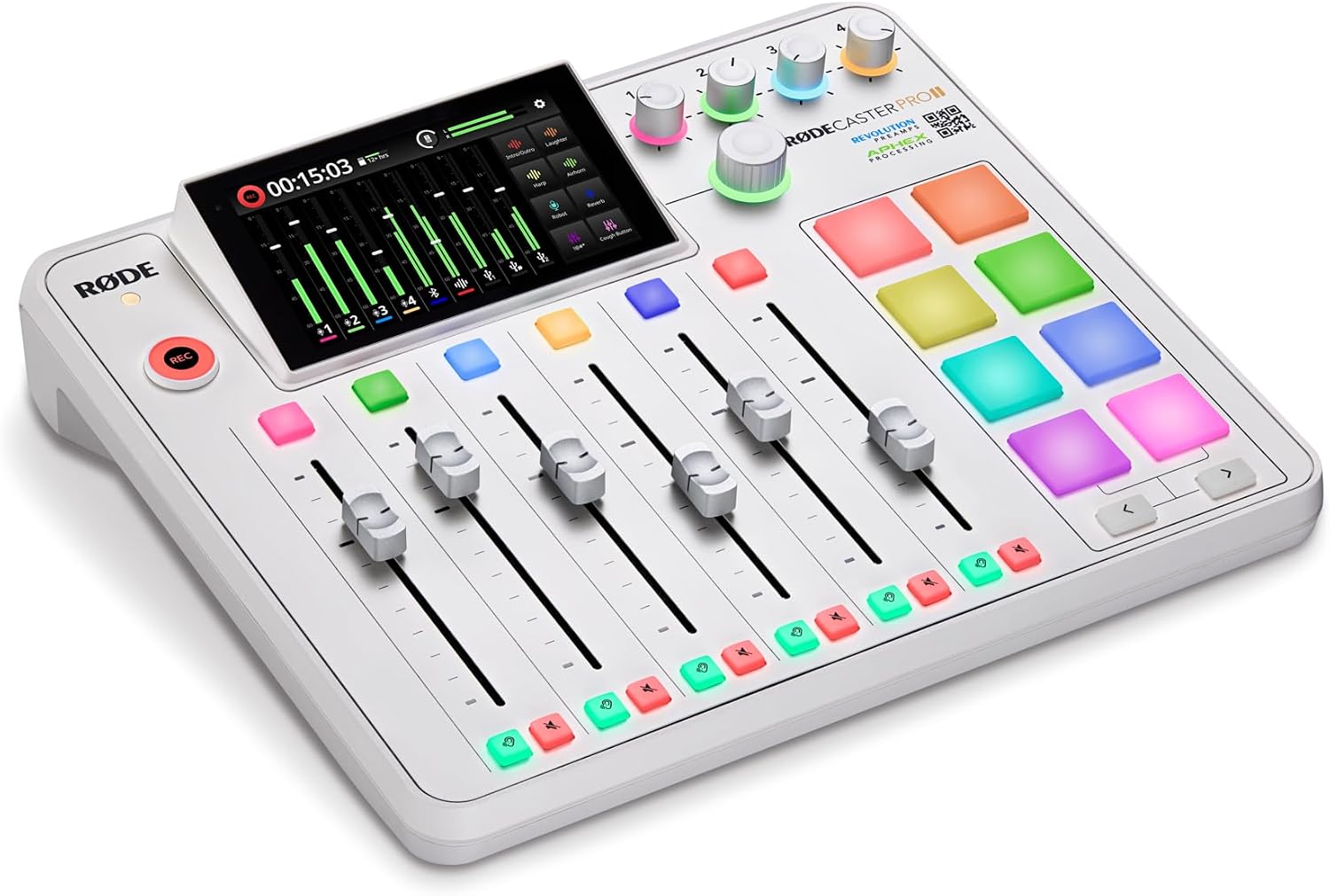 RØDE RØDECaster Pro II All-in-One Production Solution for Podcasting, Streaming, Music Production and Content Creation (White)