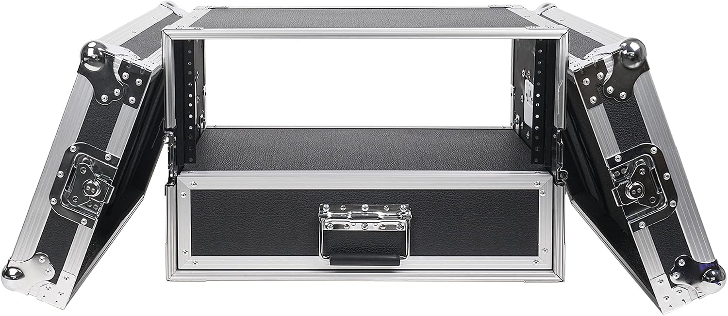 Sound Town 4U Rack Case with 2U Rack Drawer for 19' Amps/Mixers/Microphone Receivers (STRC-4U2DR)
