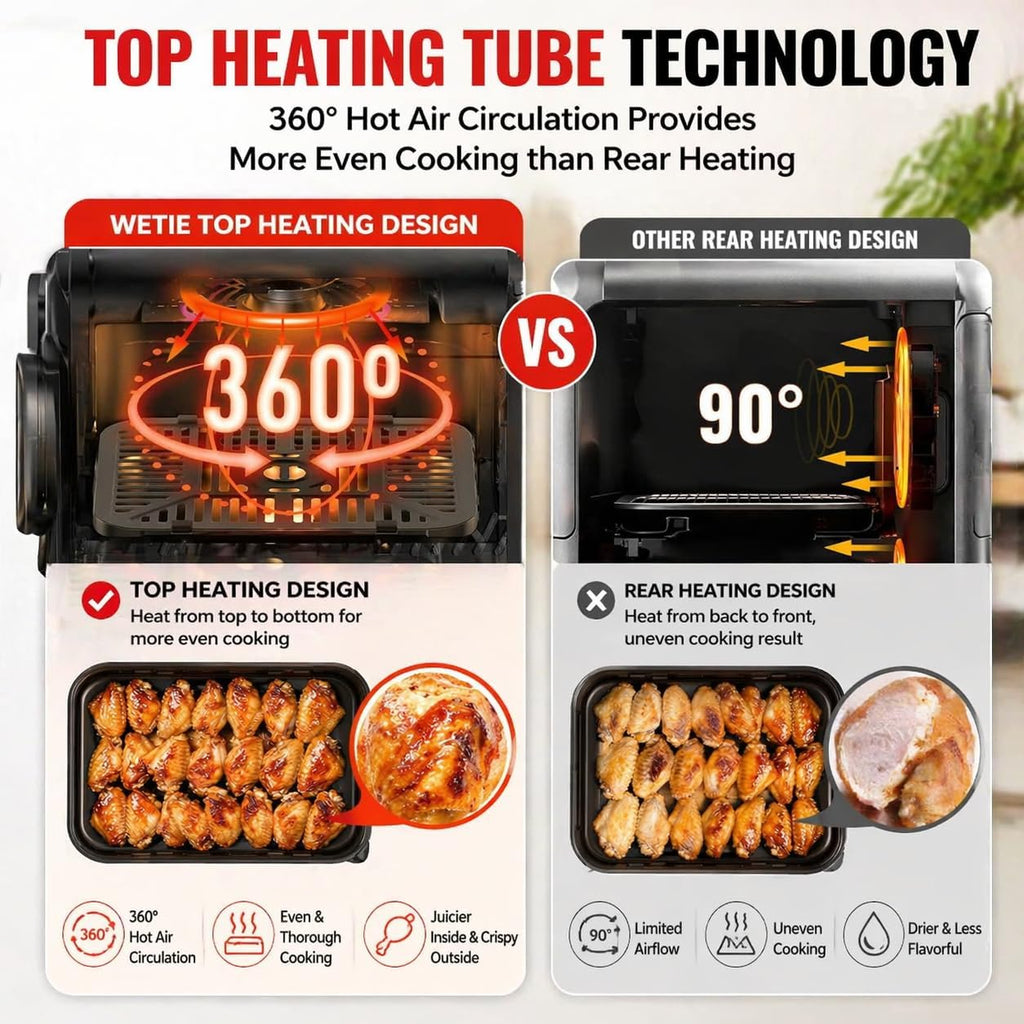 11.6QT Dual Basket Air Fryer Oven, Vertical 2-Basket Design, 6-in-1 Presets Function with Digital Touchscreen, Sync & Match, Easy to Clean, Dishwasher Safe, Family Meals