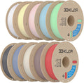 3DHoJor Matte PLA 3D Printer Filament Bundle,10KG PLA Matte Filament 1.75mm, 3D Filament Multicolor, 1KG Spool, 10 Pack,Black+White+Grey+Blue+Light Khaki+Pink+Yellow+Fire Engine red+Brown+Mint Green