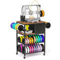3D Printer Stand with Filaments Storage, Rolling 3D Printer Table Filament Storage Rack with Drawer and Lockable Wheels, Heavy Duty Spool Organizer Rack for Workshop Studio Office