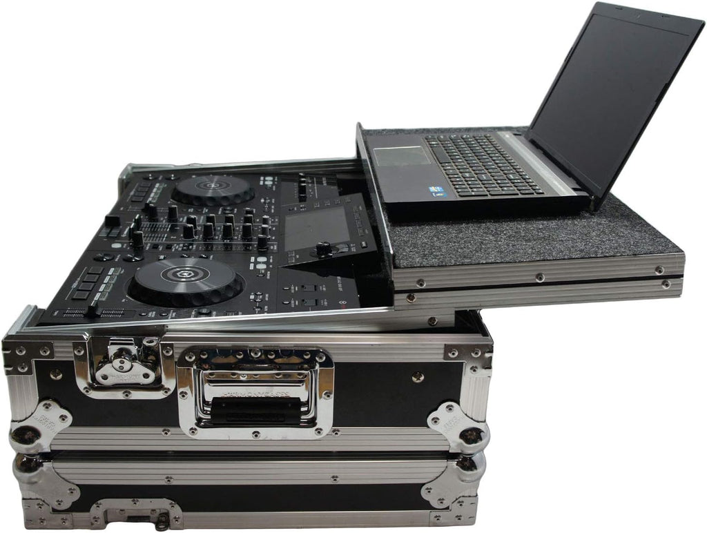 Harmony Audio HCXDJRRLT Flight Angle Glide Laptop Stand DJ 1U Rack Case Compatible with Pioneer XDJ-RR