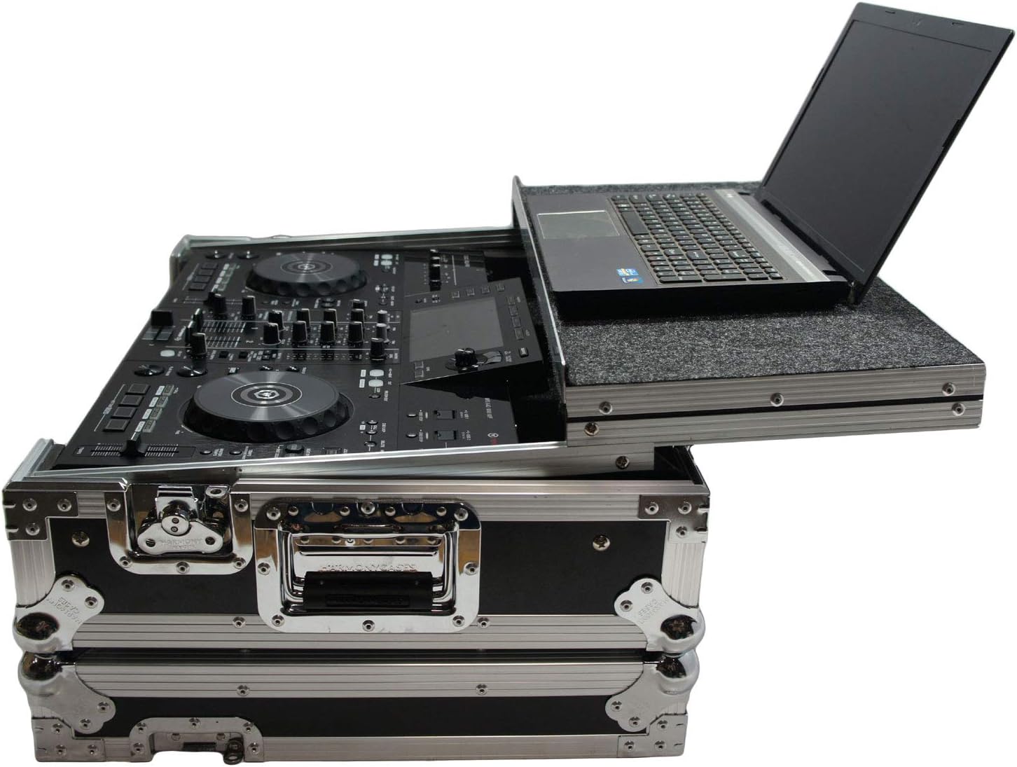 Harmony Audio HCXDJRRLT Flight Angle Glide Laptop Stand DJ 1U Rack Case Compatible with Pioneer XDJ-RR