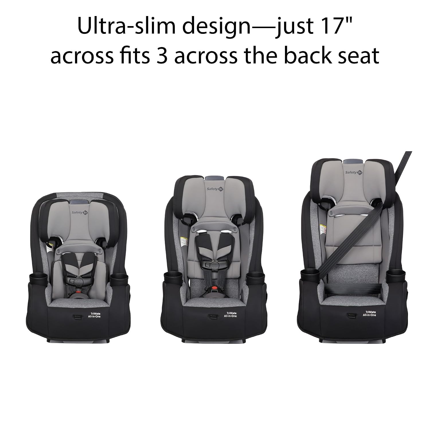 Safety 1st Convertible Car Seat, Convert from Rear to Forward Facing and Belt-Positioning Booster, High Street, From Birth to Age 10, TriMate