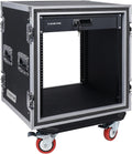 Sound Town Shock Mount 12U ATA Rack Case with 2U Drawer, 21' Rackable Depth, Casters - Pro Tour Grade (STRC-SP12D2)