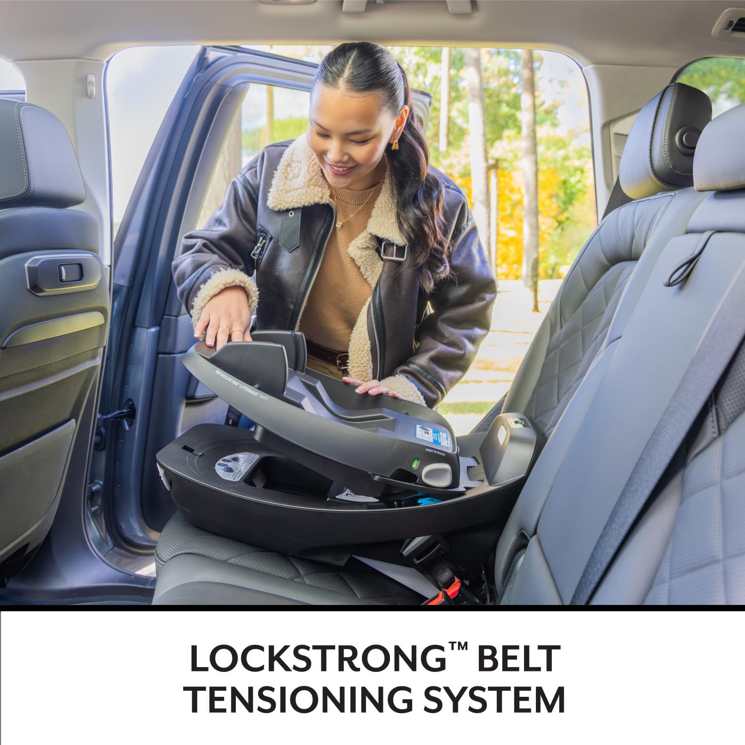 Evenflo Revolve180 LiteMax NXT Rotating Rear-Facing Lightweight Preemie and Infant Car Seat 3-30lbs. with SensorySoothe. Easy Install with Base (Flint)