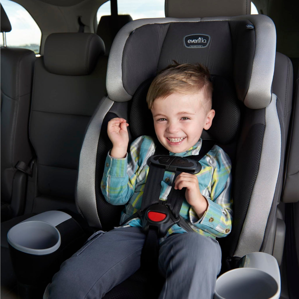 Evenflo High-Back Booster Car Seat with Harness, 22 to 110lbs, Maestro Sport, Granite Gray