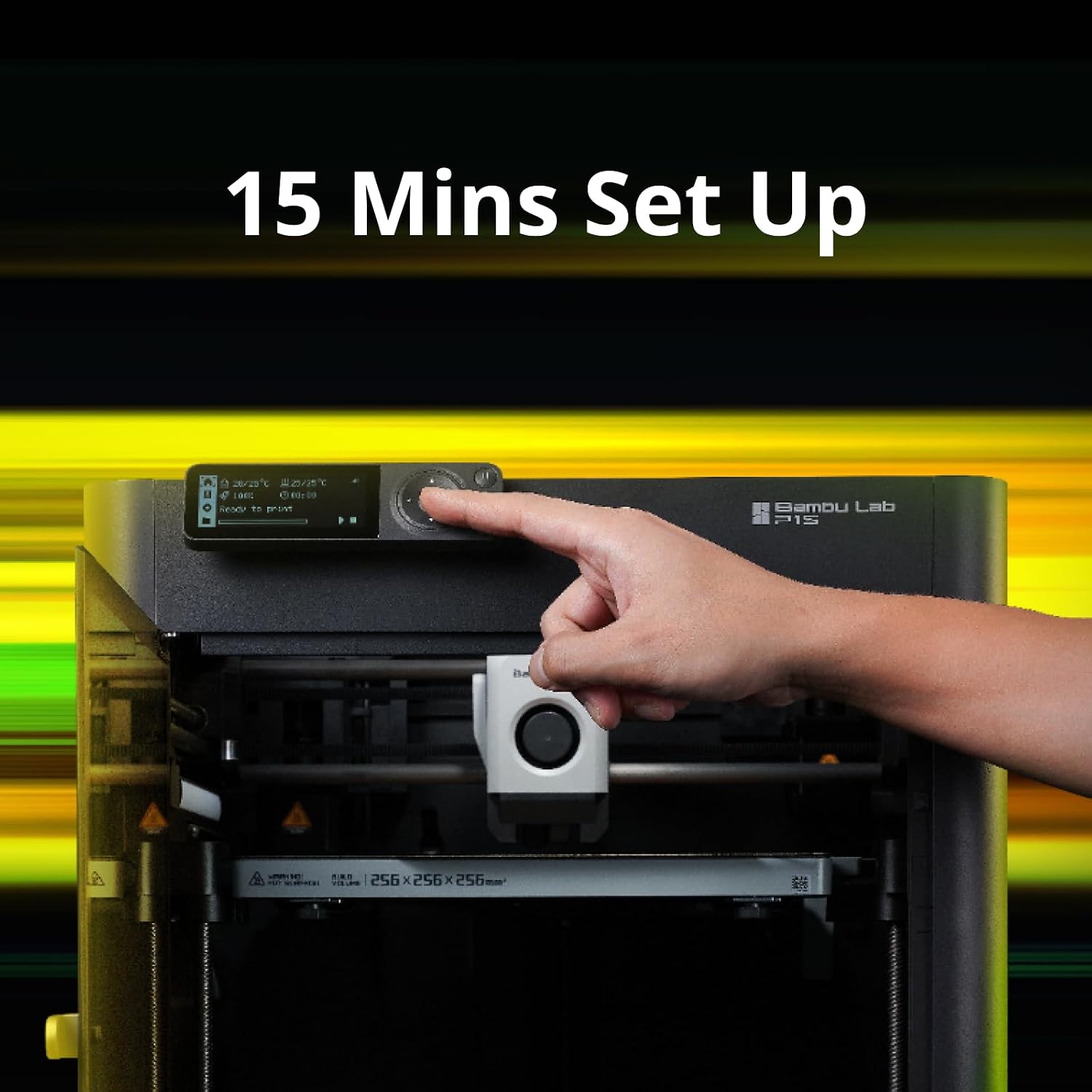 Bambu Lab P1S 3D Printer, Fully Enclosed, Support Up to 16 Colors/Multi Materials, 500mm/s Fast Printing & High Precision, CoreXY & Auto Bed Leveling, Ready-to-Use FDM 3D Printers Large Print Size