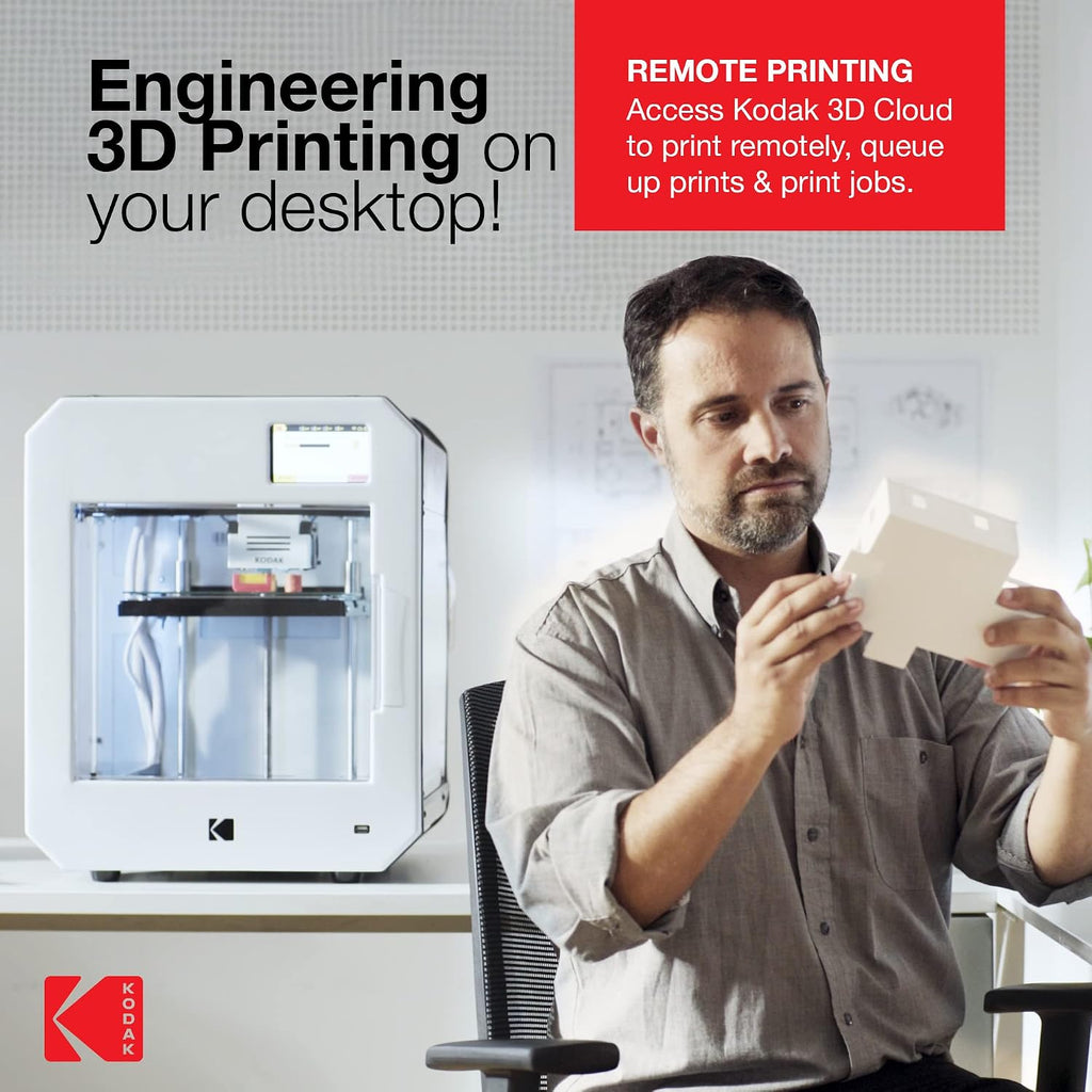Kodak 3D Printer Portrait, White, 21.1 x 20.7 x 20.7 in