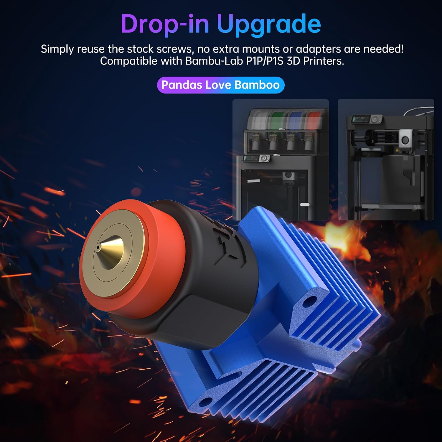 BIQU E3D Panda Revo Hotend Compatible with Bambu-Lab P1S P1P, with E3D Rapid Change Revo Nozzle