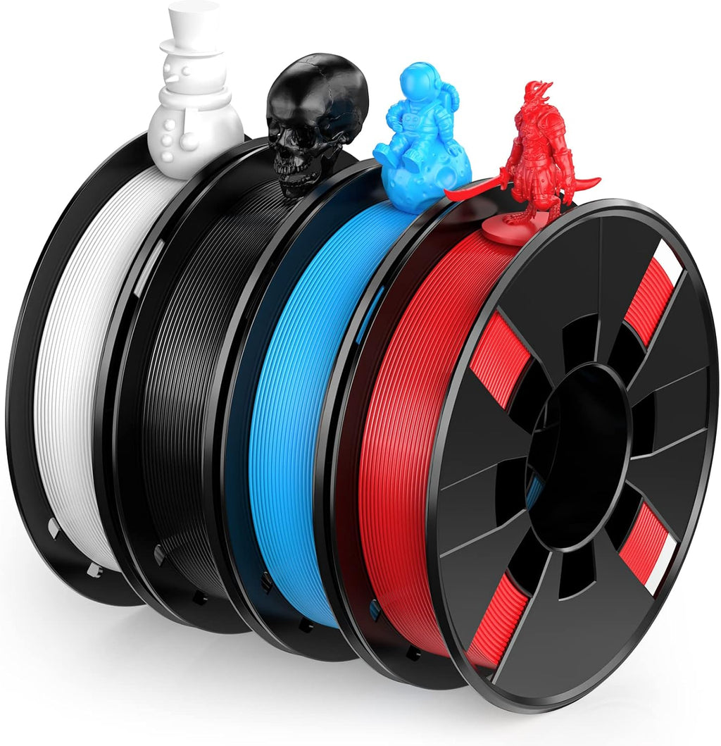 Entina Mini 3D Printer Tina2S V12 & 4 Colors PLA 3D Printer Filament Bundle(Black, White, Blue, Red)