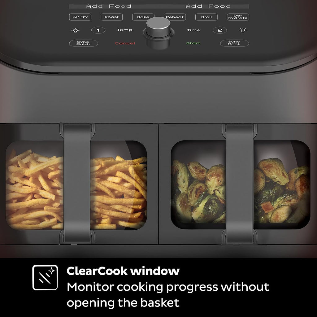 Instant Pot Vortex Plus XL 8QT ClearCook Air Fryer, Clear Windows, Custom Programming, 8-in-1 Functions that Crisps, Broils, Roasts, Dehydrates, Bakes, Reheats, from the Makers of Instant Pot, Black