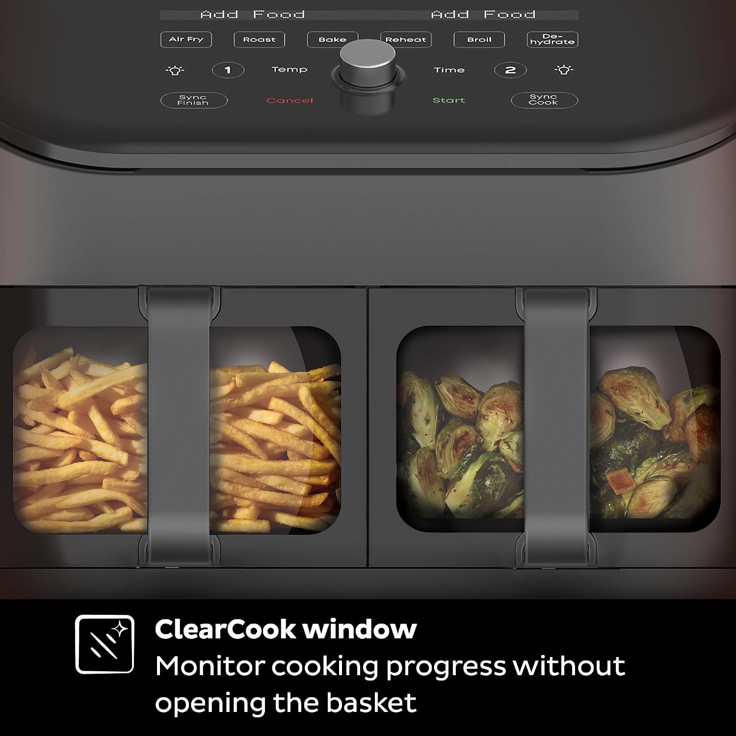 Instant Pot Vortex Plus XL 8QT ClearCook Air Fryer, Clear Windows, Custom Programming, 8-in-1 Functions that Crisps, Broils, Roasts, Dehydrates, Bakes, Reheats, from the Makers of Instant Pot, Black