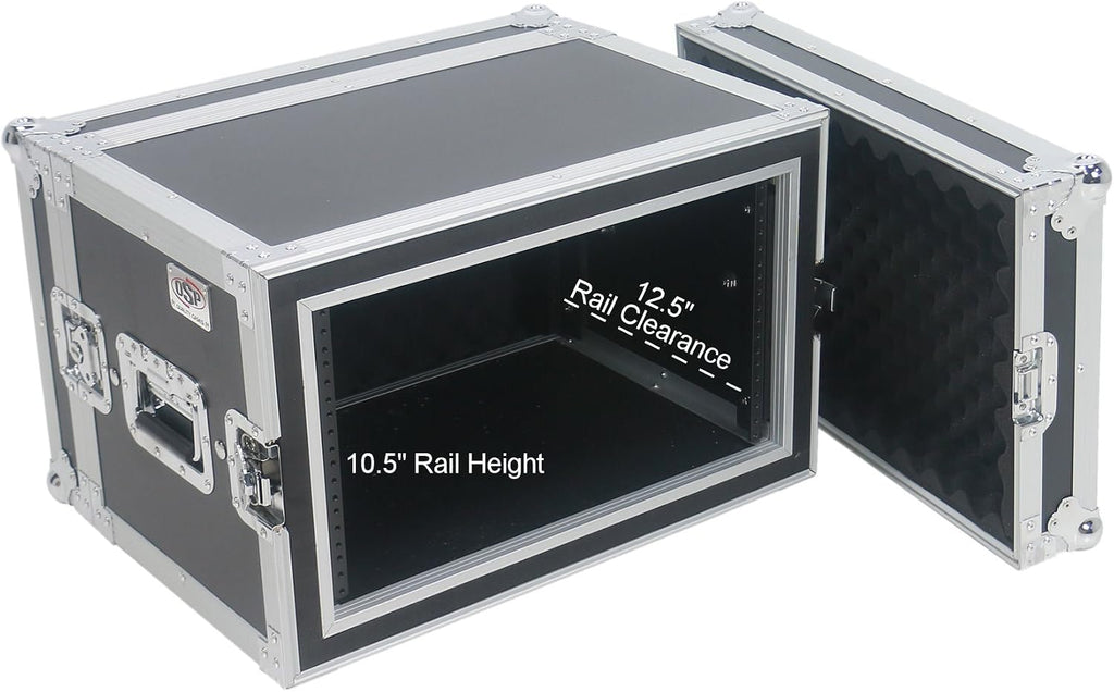 6 Space (6U) ATA Rack Effects Road Shock Mount Case (14' Deep)