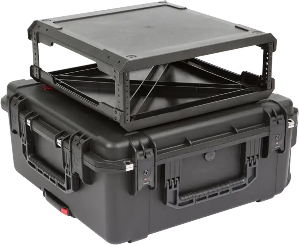 SKB iSeries 3U Fly Rack, Waterproof Polypropylene Hard Case with Durable Latches for Travel and Storage, Ideal for Musicians, 20 Inch, Black