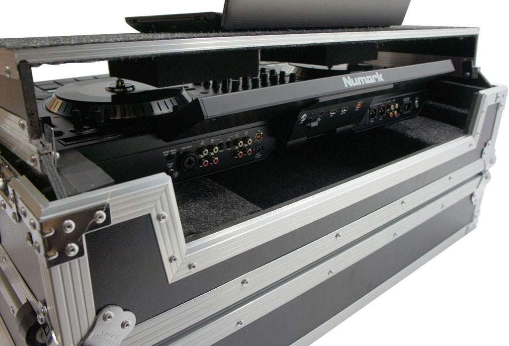 Harmony Audio HCNS7LTWFXTR Flight Glide Laptop Stand Combo DJ Case Compatible with Numark NS7 III