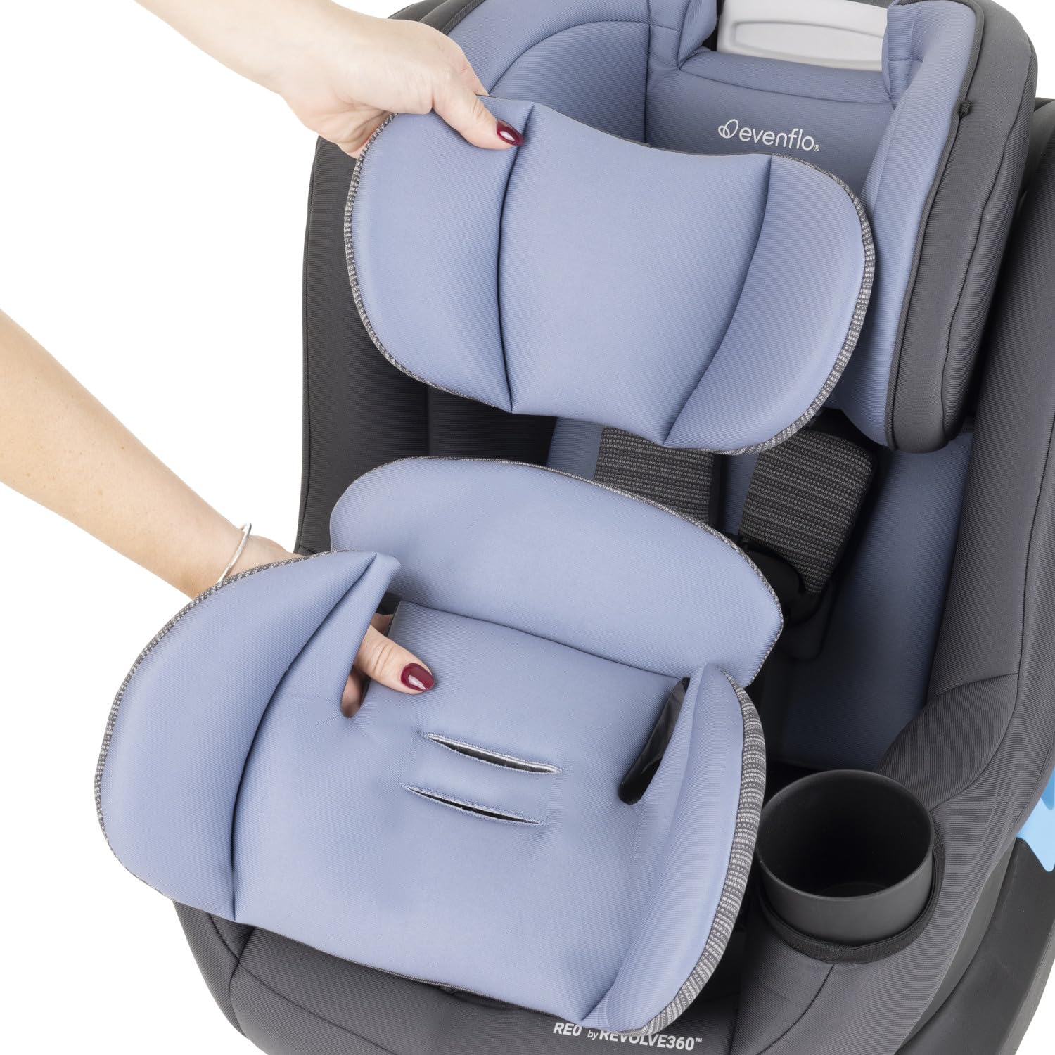 Evenflo REO by Revolve360 Rotating 2-in-1 Convertible Car Seat, 360 Degrees, Infant to Toddler, Forward and Rear Facing, Compact Design, One-time Install (Brookline)