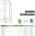 Rising Electronics Open Rack 15U 20U 28U 32U 42U 4 Post Open Frame 19-Inch Data Network Desktop Server/Audio Rack(28U, 17' Depth)