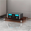 YLLFFLL 1/2/3/4-tier Media Stand Audio/Video Component Cabinet with Glass Shelf, Heavy Duty Stereo Racks and Stands Stereo System, Modern Audio Rack Tower(Brown,1 tire)