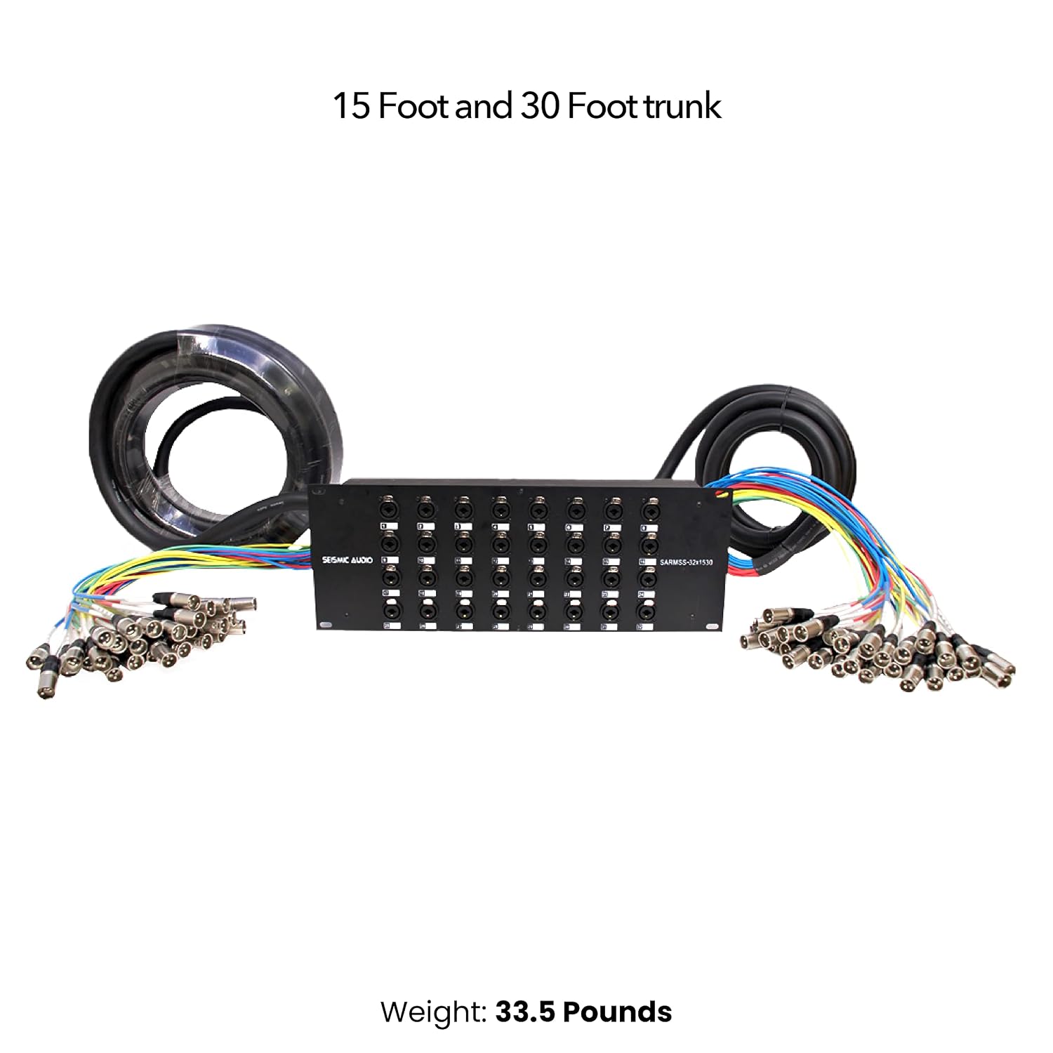 Seismic Audio - SARMSS-32x1530 - 32 Channel XLR TRS Combo Splitter Snake Cable - 15' and 30' XLR trunks