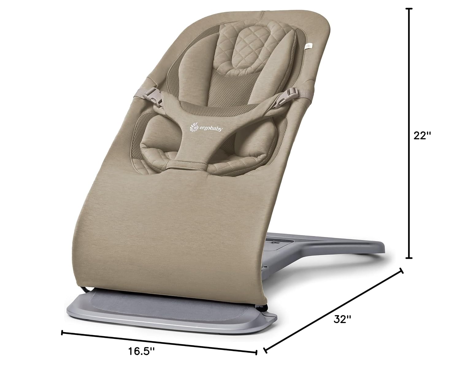 Ergobaby Evolve 3-in-1 Bouncer, Adjustable Multi Position Baby Bouncer Seat, Fits Newborn to Toddler, Soft Olive