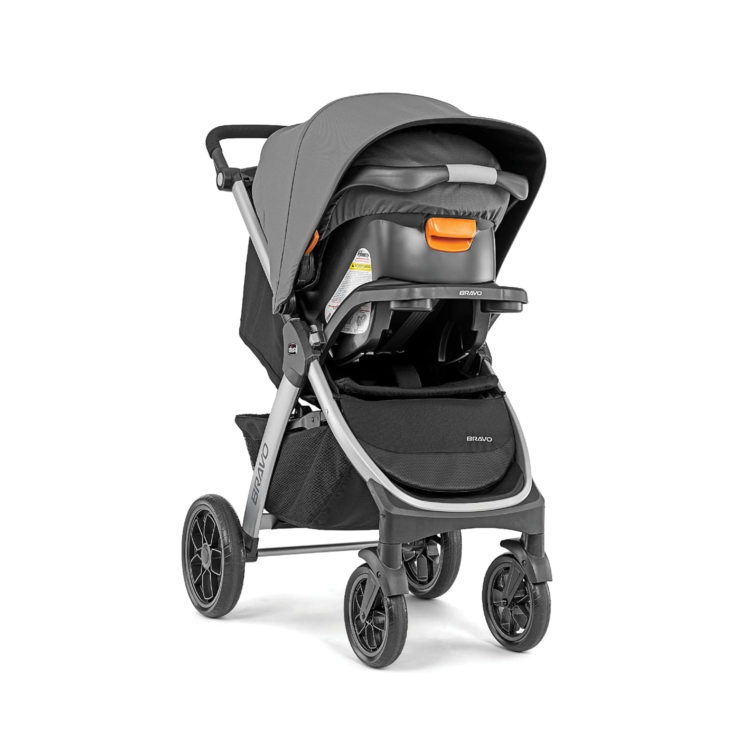 Chicco Bravo 3-in-1 Trio Travel System, Bravo Quick-Fold Stroller with KeyFit 30 Infant Car Seat and Base, Camden/Black