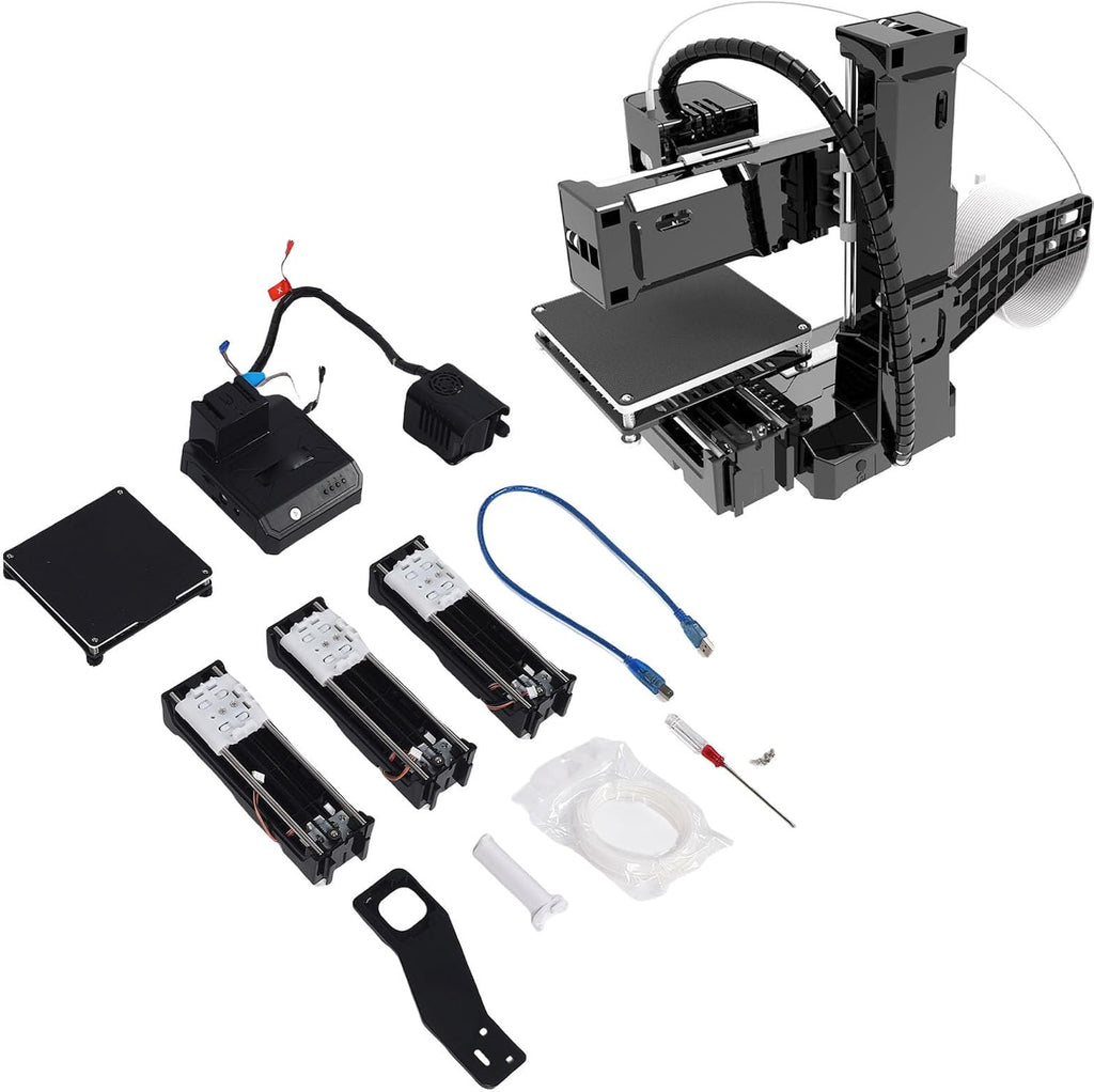 Gonetre Entry Level Beginners 3D Printer Fast Heating 4x4x4in Building Size 32 Bit 64 Bit 3D Printing Machine Beginner Friendly Mini Printer for Kids and Hobbyists (US Plug)