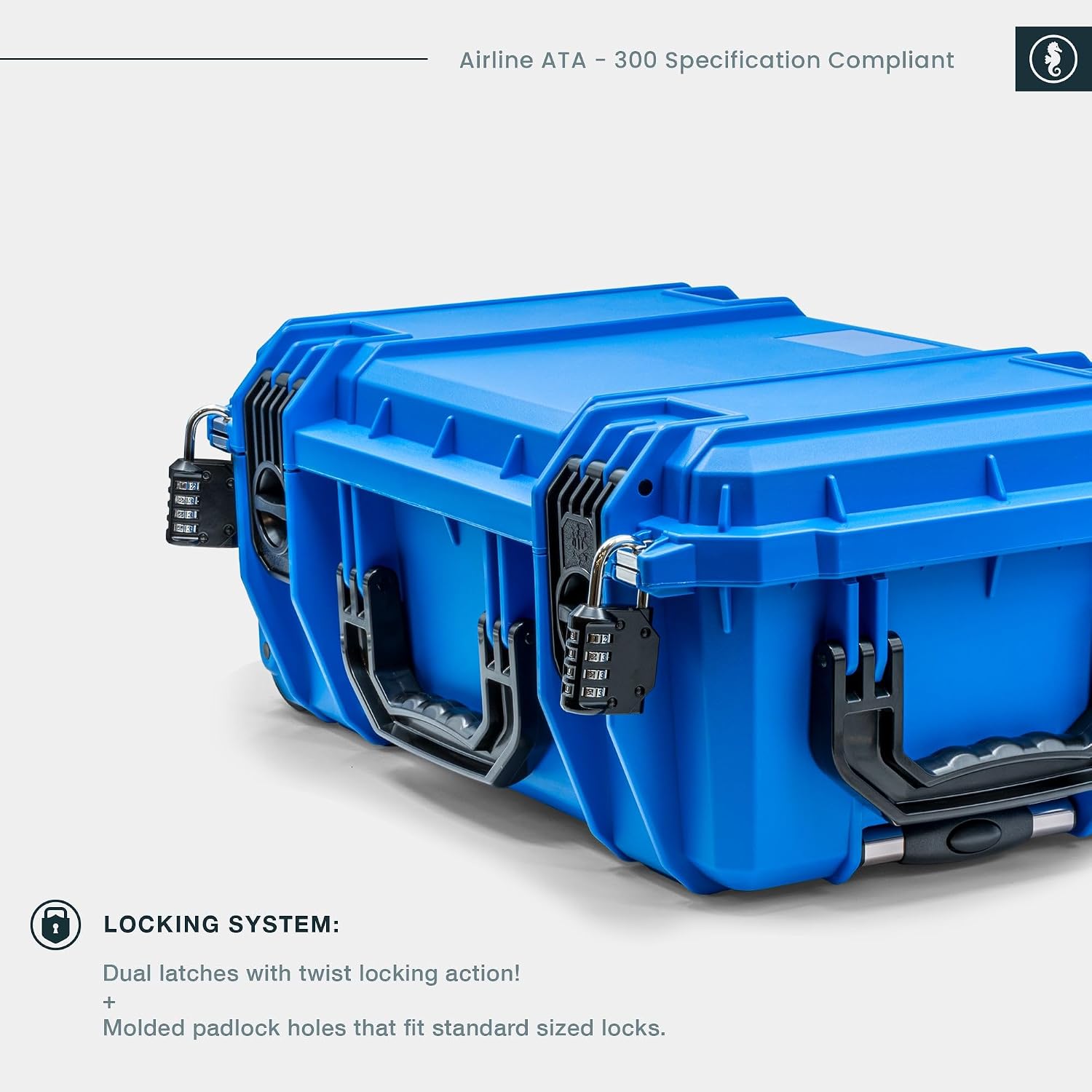 Seahorse 830 Professional Camera Case with Customizable Accuform Foam, TSA Approved, MIL‑Spec, IP67 Waterproof, USA Made for Photographers and Travel Enthusiasts