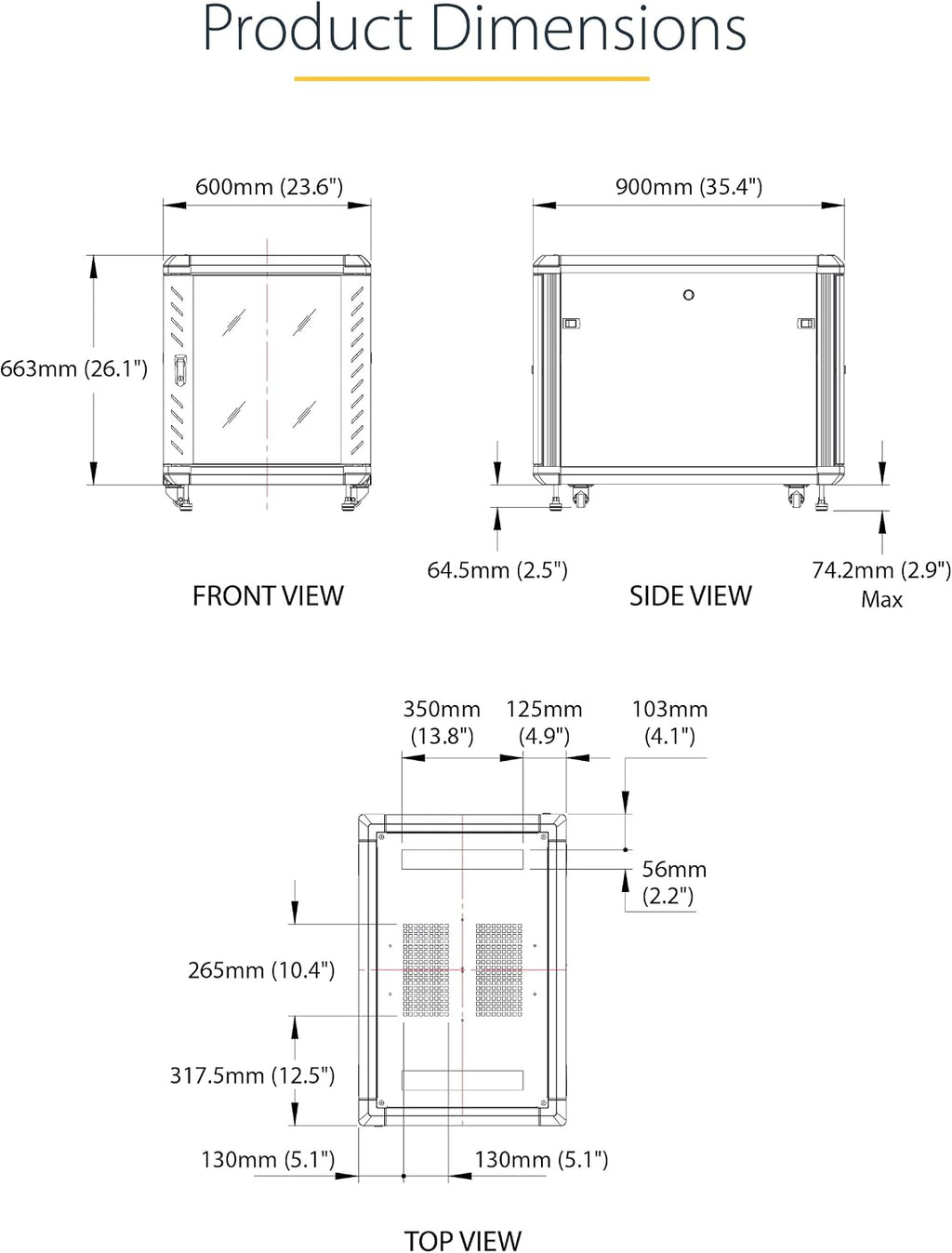 12U 29in Knock-Down Server Rack Cabinet with Casters