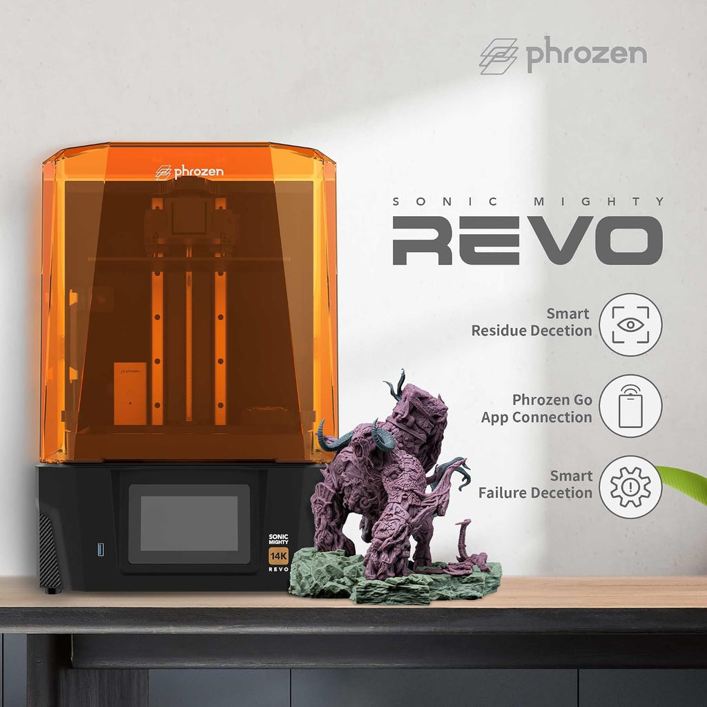 phrozen Sonic Mighty Revo 14K LCD Resin 3D Printer, 10.1' Monochrome LCD, Tabletop 3D Printer with 16.8*24.8µm XY Resolution, 8.8*5.0*9.3 Inch Printing Volume for Models, Miniatures & Action Figures