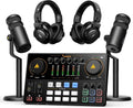 MAONO Podcast Equipment Bundle for 2: Audio Interface Mixer with 2 XLR Dynamic Mic and 2 Headphone Podcast Streaming MaonoCaster E2 Gen2+2*PD100+2*MH700