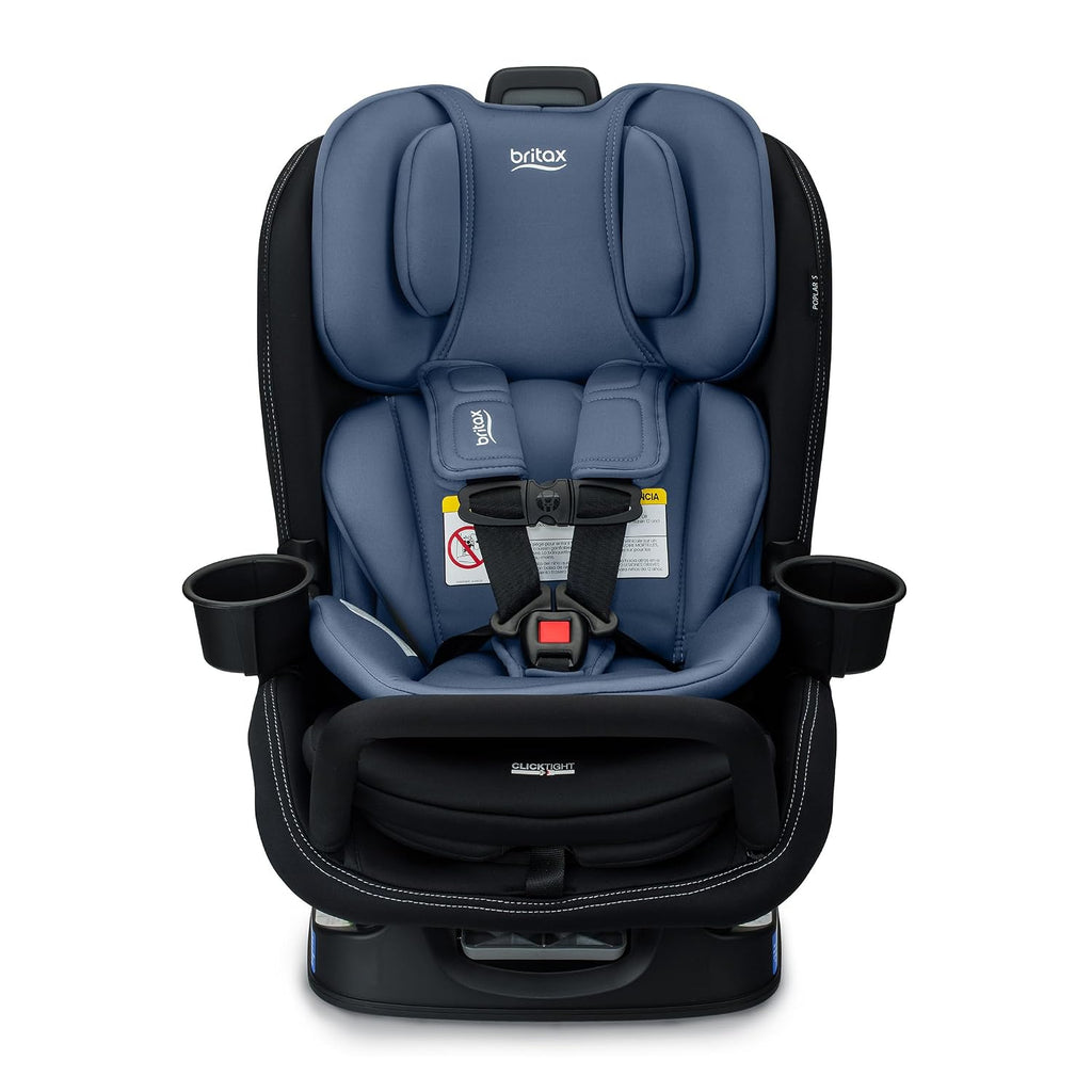 Britax Poplar S Convertible Car Seat, 2-in-1 Car Seat Extended Rear Facing, 17' Slim Car Seat Design with Fast & Easy ClickTight Installation, Anti-Rebound Bar & SafeWash Fabrics — Arctic Onyx
