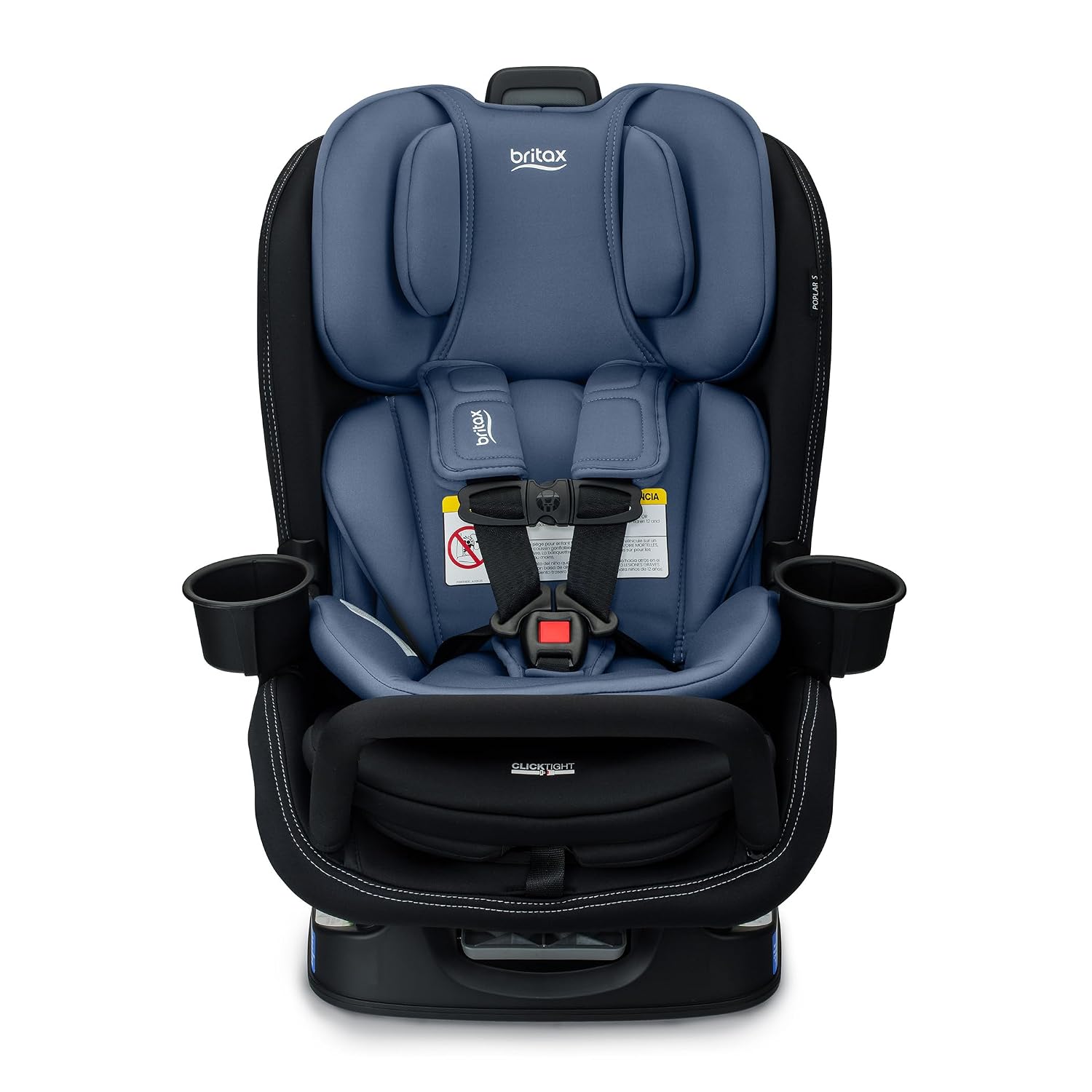 Britax Poplar S Convertible Car Seat, 2-in-1 Car Seat Extended Rear Facing, 17' Slim Car Seat Design with Fast & Easy ClickTight Installation, Anti-Rebound Bar & SafeWash Fabrics — Arctic Onyx